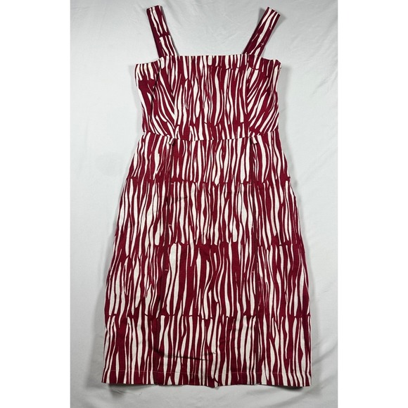 MaxMara Dresses & Skirts - Max Mara Linen Red White Zebra Print Linen Sheath Dress Made in Italy Size 6